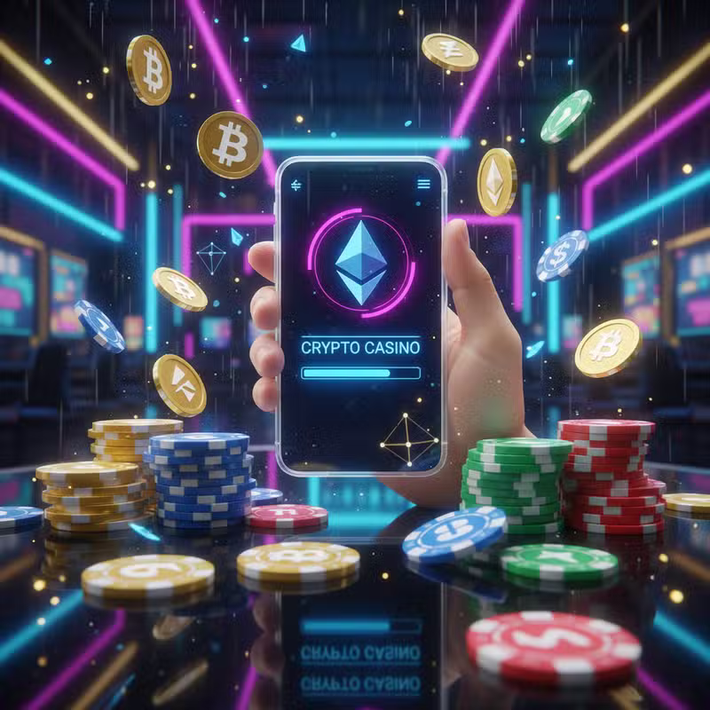 Usuario pagando con Ethereum en un casino online