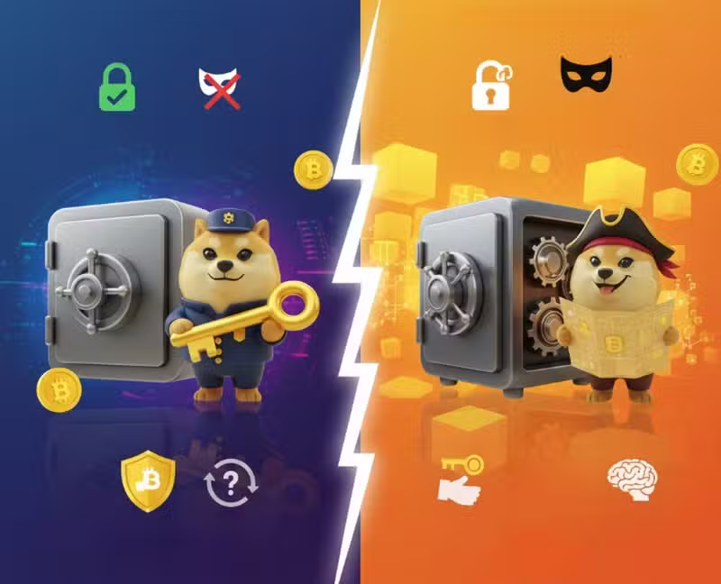 Carteras Dogecoin: custodial vs no custodial