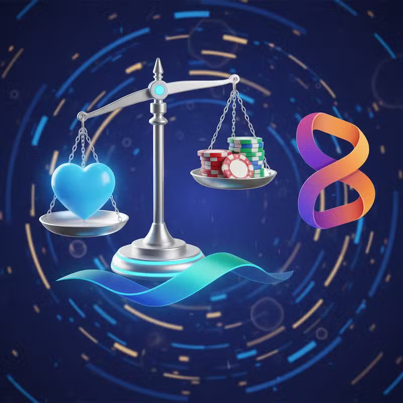 Juego responsable con corazón y fichas