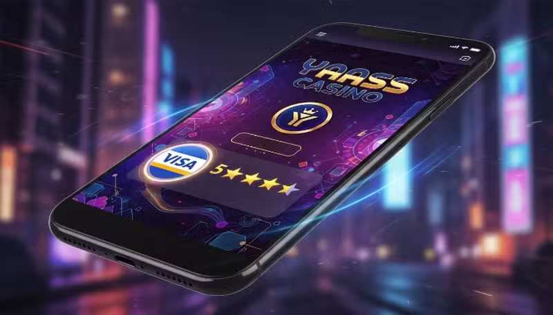 Aplicación móvil de Yaass Casino con opción Visa