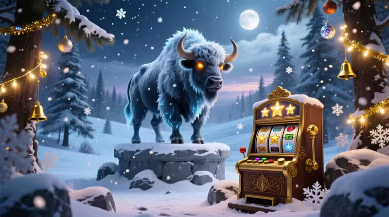 Buffalo Power Christmas con animales nevados