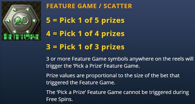 Roaring 20s FEATURE GAME SCATTER