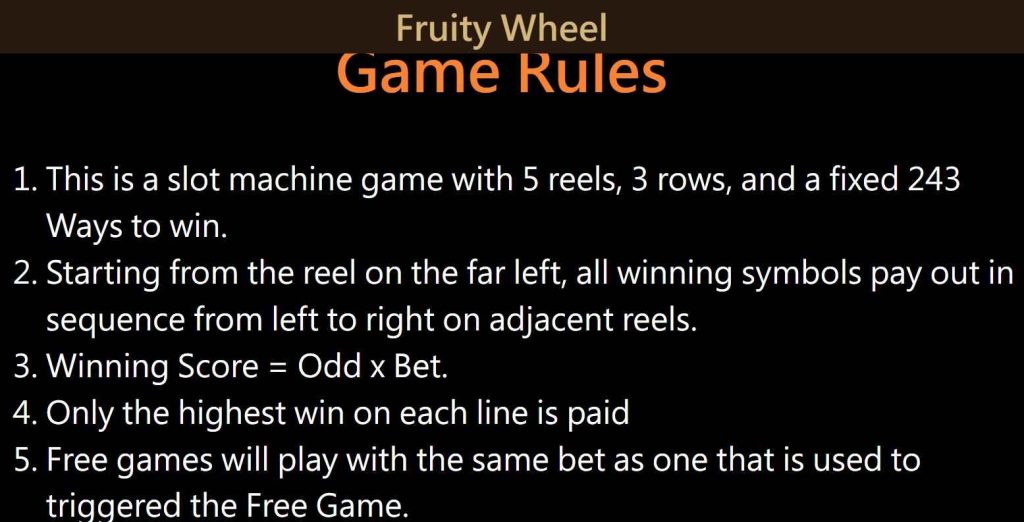 Fruity Wheel Features